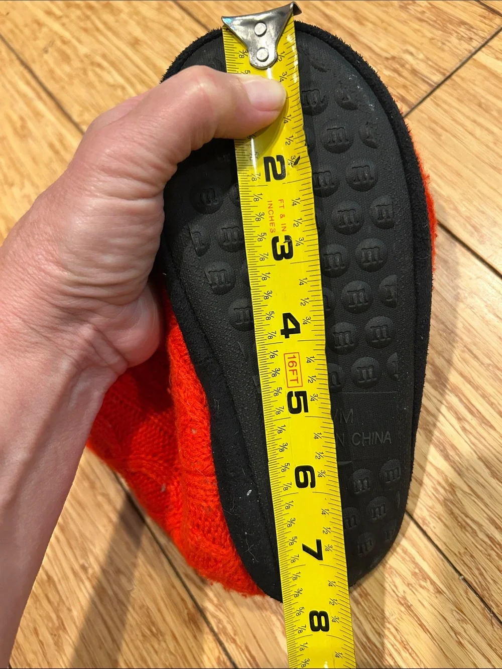 M&M'S Red Sherpa-Trim Cable Knit Boot Slippers